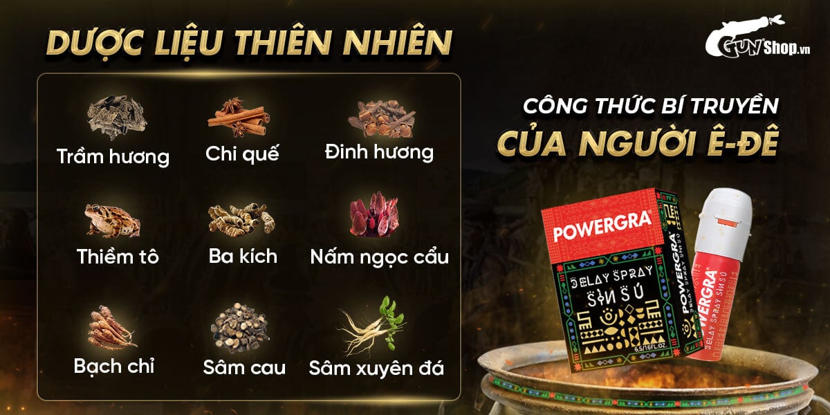 Chai xịt Powergra Delay Spray Sìn Sú kéo dài thời gian